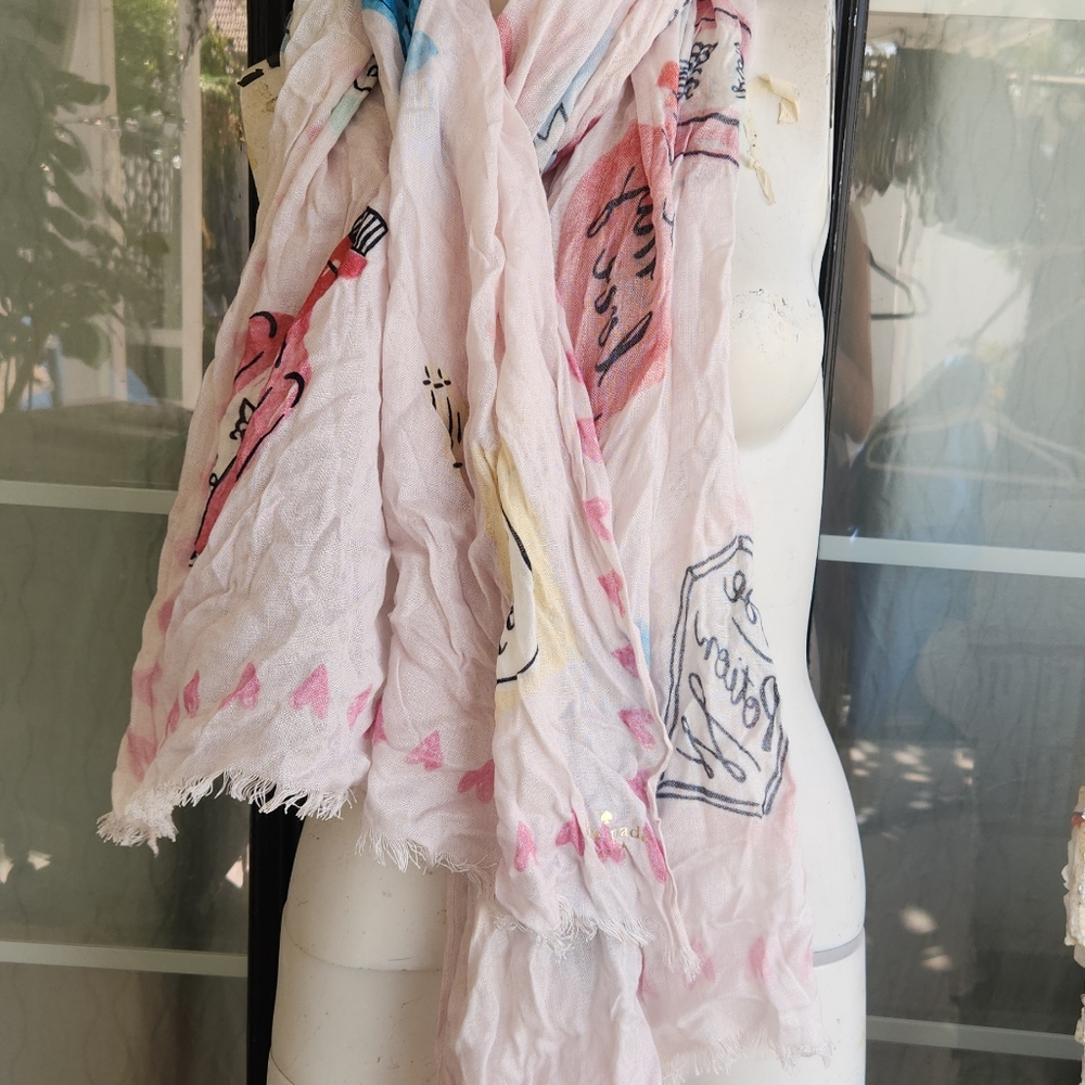 KATE SPADE Elegant Pink and Blue Scarf - Picture 2 of 4